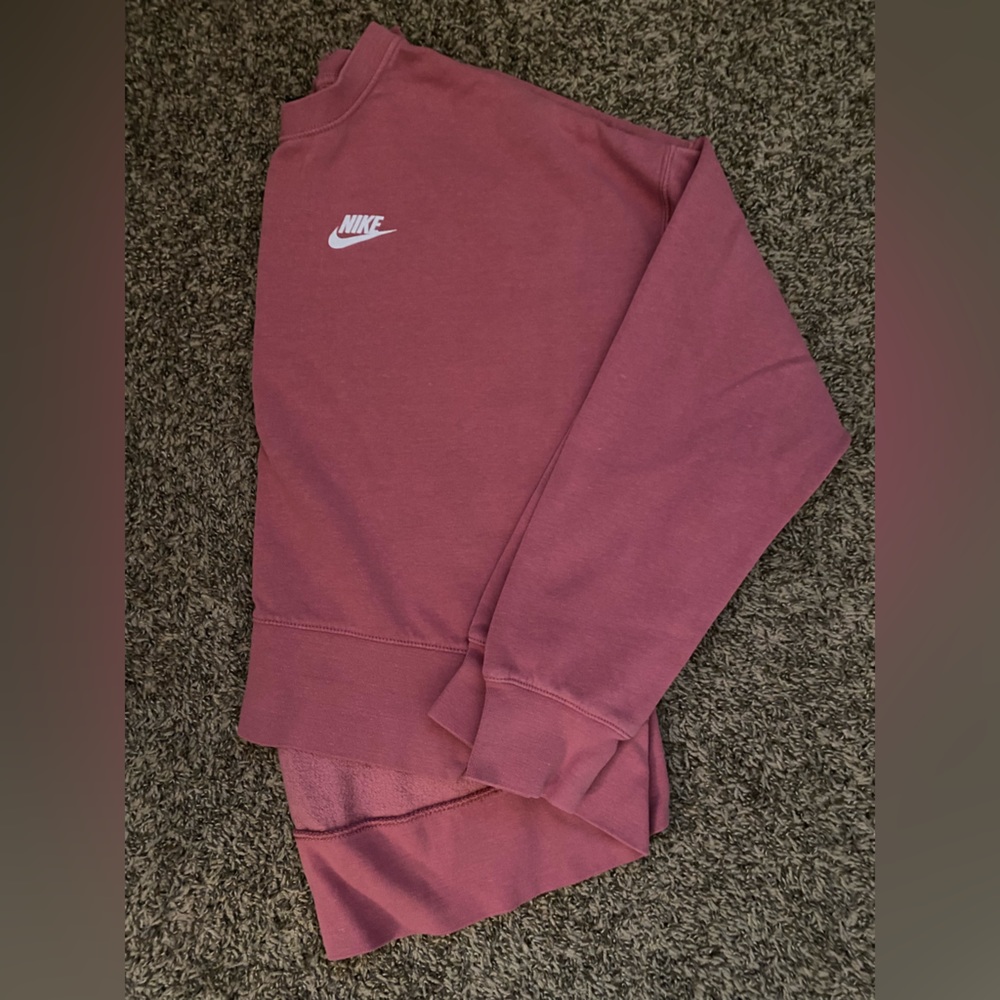 Nike Cropped Sweatshirt (Pink) - Small